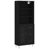 Highboard Black 69.5x34x180 cm Engineered Wood 3189502