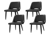 Dining Chairs with Cut-Outrest, Modern Kitchen Chair, Scandinavian Faux Leather Chair with High 27529681