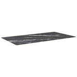 Table Top Black 120x65 cm 8mm Tempered Glass with Marble Design 322276