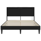 Bed Frame with LED Strip Lights Black 135 x 190 cm Faux Leather 42027994