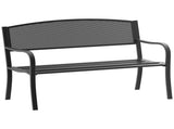 Garden Bench Furniture Patio Park 2 Person Chair Seat Steel Black 120cm Outdoor T3398P325199