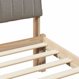 Bed frame Brown and taupe 200 x 200 cm Solid pine wood 3394351