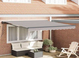 Awning Frame Light Grey 350 x 250 cm Polyester with PU coating 3330391