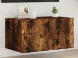TV Wall Cabinet with LED Lights Smoked Oak 60x35x41 cm 837310