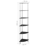 6-Tier Shelf Black 30x30x160 cm Tempered Glass 249522