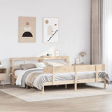 ZNTS Bed Frame without Mattress 180x200 cm Super King Solid Wood Pine 3305806