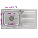 Camping Sink Single Basin with Tap Stainless Steel 151213