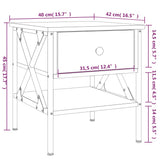 Bedside Table Black 40x42x45 cm Engineered Wood 825953