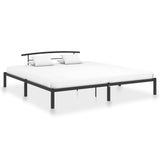 284661 Bed Frame without Mattress Black Metal 180x200 cm Super King