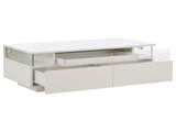 High Gloss Table with 2 drawer, LED lights, pull-out tray, Centre Table, Sofa Side Table, N605P388084W