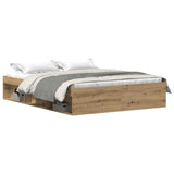 Bed Frame without Mattress Artisan Oak 150x200 cm Engineered Wood 3329313