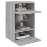 TV Wall Cabinet with LED Lights Grey Sonoma 40x30x60.5 cm 837088