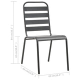 Dining Set Dark grey Steel with e-coated and powder-coated finish 3074477