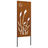 Garden Privacy Screen Rusty 50 x 140 cm Weathering steel 876279