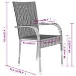 7 Piece Garden Dining Set Black 3099399