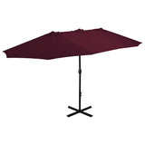 Garden Parasol with Aluminium Pole 460x270 cm Bordeaux Red 44871