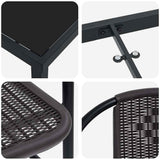 Garden Dining Set 3 pcs Black Powder-Coated Steel 3379380