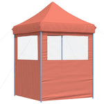 ZNTS Foldable Party Tent Pop-Up with 2 Sidewalls Terracotta 4004997