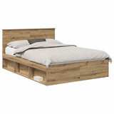 Bed Frame Artisian Oak 140 x 200 cm Engineered wood 3407885