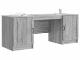 Desk with Shelf Grey Sonoma 142.5 x 50 x 75 cm Engineered Wood 3414645