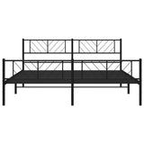 Metal Bed Frame without Mattress with Footboard Black 180x200cm 372201