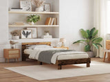 Bed Frame with LED Old Wood 90 x 190 cm Engineered Wood 863805