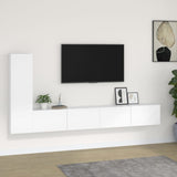 3 Piece TV Cabinet Set White Engineered Wood 3114318