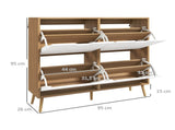 Shoe Storage Cabinet, 4 Flip Drawers, Shoe Organizer for 16 Pairs of Shoes, Natural T3398P329969