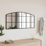 Wall Mirror Black 100x50 cm Arch Iron 358638