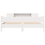 ZNTS Bed Frame without Mattress White 180x200 cm Super King Solid Wood Pine 3323291