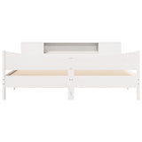 ZNTS Bed Frame without Mattress White 180x200 cm Super King Solid Wood Pine 3323291