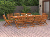 11 Piece Garden Dining Set 220x90x75 cm Solid Wood Acacia 3086987
