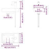 Bathroom Vanity Unit with Tap Smoked Oak 40.5 x 22.5 x 62 cm 889525