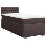 Box Spring Bed with Mattress Dark Brown 100x200 cm Fabric 3285809