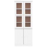 Glass Display Cabinet ALTA White 77x35x186.5 cm Solid Wood Pine 353950
