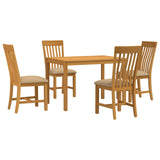 Dining Set 5 pcs Beige Solid Oak Wood 3430245