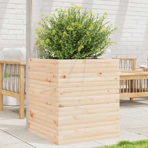 ZNTS Garden Planter 60x60x68.5 cm Solid Wood Pine 3282469