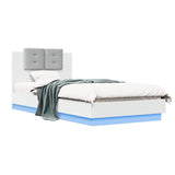 Bed Frame with LED White 80 x 200 cm Engineered Wood 3429661