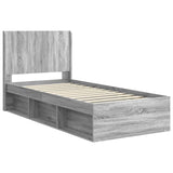 Bed Frame with Storage and Headboard Grey Sonoma 100 x 200 cm 3413890