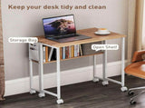 80 cm Drop Leaf Writing Work Desk - Natural Wood Finish T3398P343023