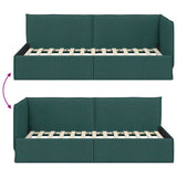 Corner Bed Frame with Headboard Dark Green 90 x 190 cm Velvet 42016459