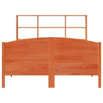 ZNTS Bookcase Bed without Mattress Wax Brown 135x190 cm Double Solid Wood Pine 3323115