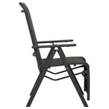 Reclining Garden Chairs 2pcs Textilene and Aluminium Black 312195