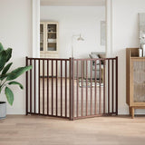 Dog Gate Foldable 2 Panels Brown Oak 160 cm Solid Wood Fir 352298