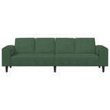 Sofa with Cushion Dark Green 250 x 77 x 76 cm Corduroy Fabric 3335105