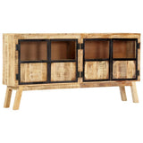 Sideboard Brown and Black 160x30x80 cm Solid Rough Mango Wood 247994