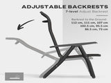 Set of Four Folding Garden Chairs, with Seven-Position Adjustable Backs, Dark Brown T3398P328041