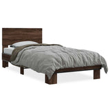 Bed Frame without Mattress Brown Oak 75x190 cm Small Single 845816