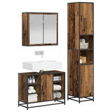Bathroom Furniture Set with Door 3 pcs Old Wood Engineered Wood 3402545