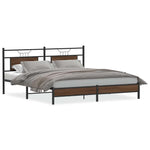 Bed Frame without Mattress Brown Oak 183x213 cm Engineered Wood 4107003